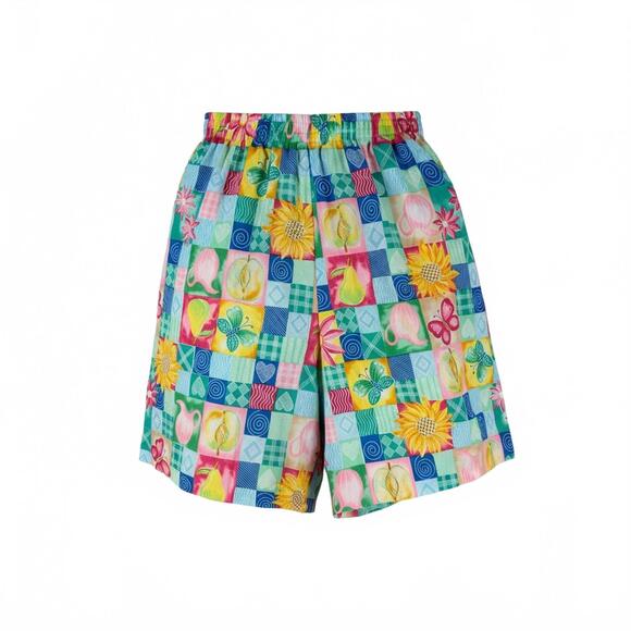 Koret Pants - VTG Women Shorts High Waist Colorful‎ Floral Patchwork Print Koret San Francisco